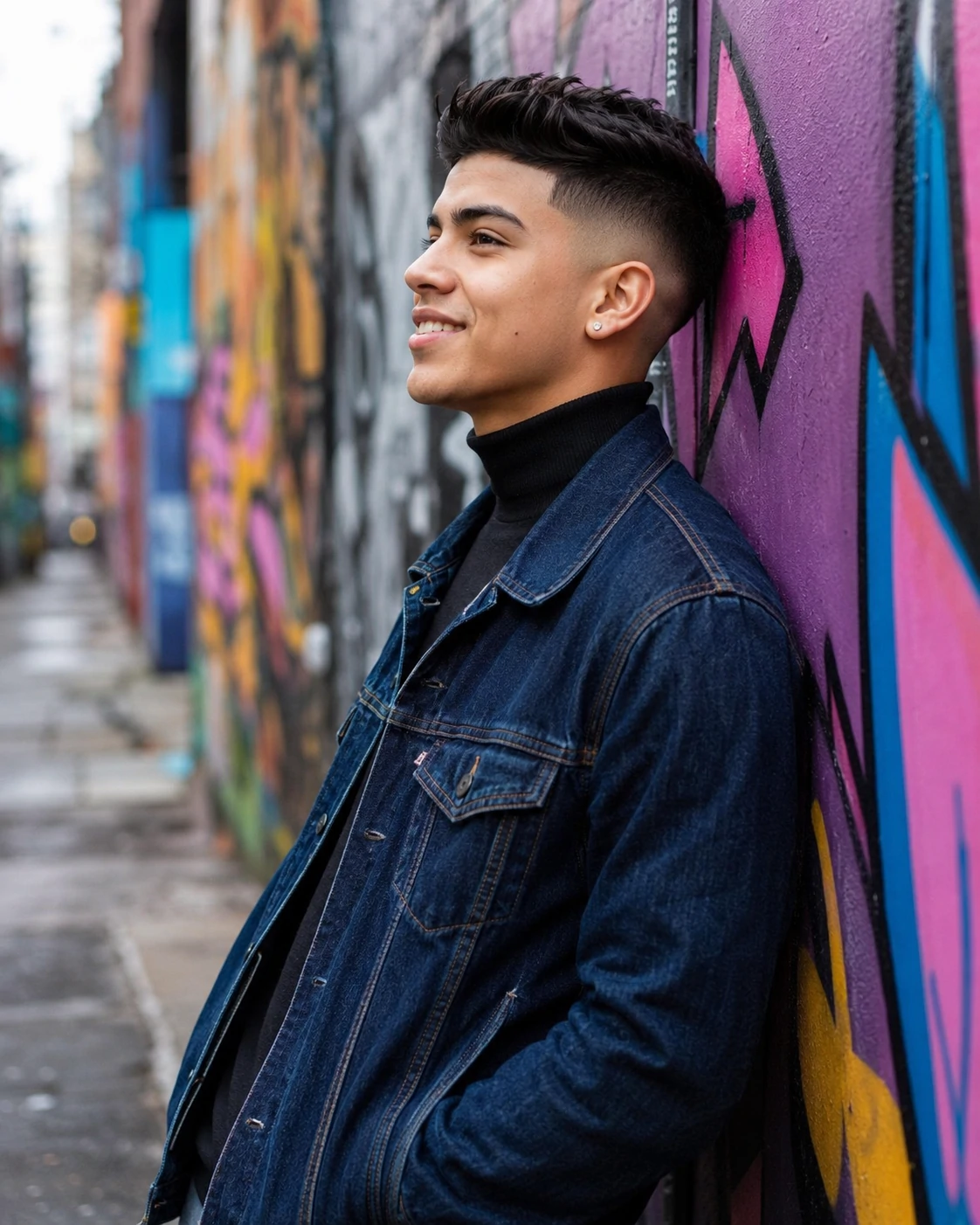 Men's fade haircut before and after example