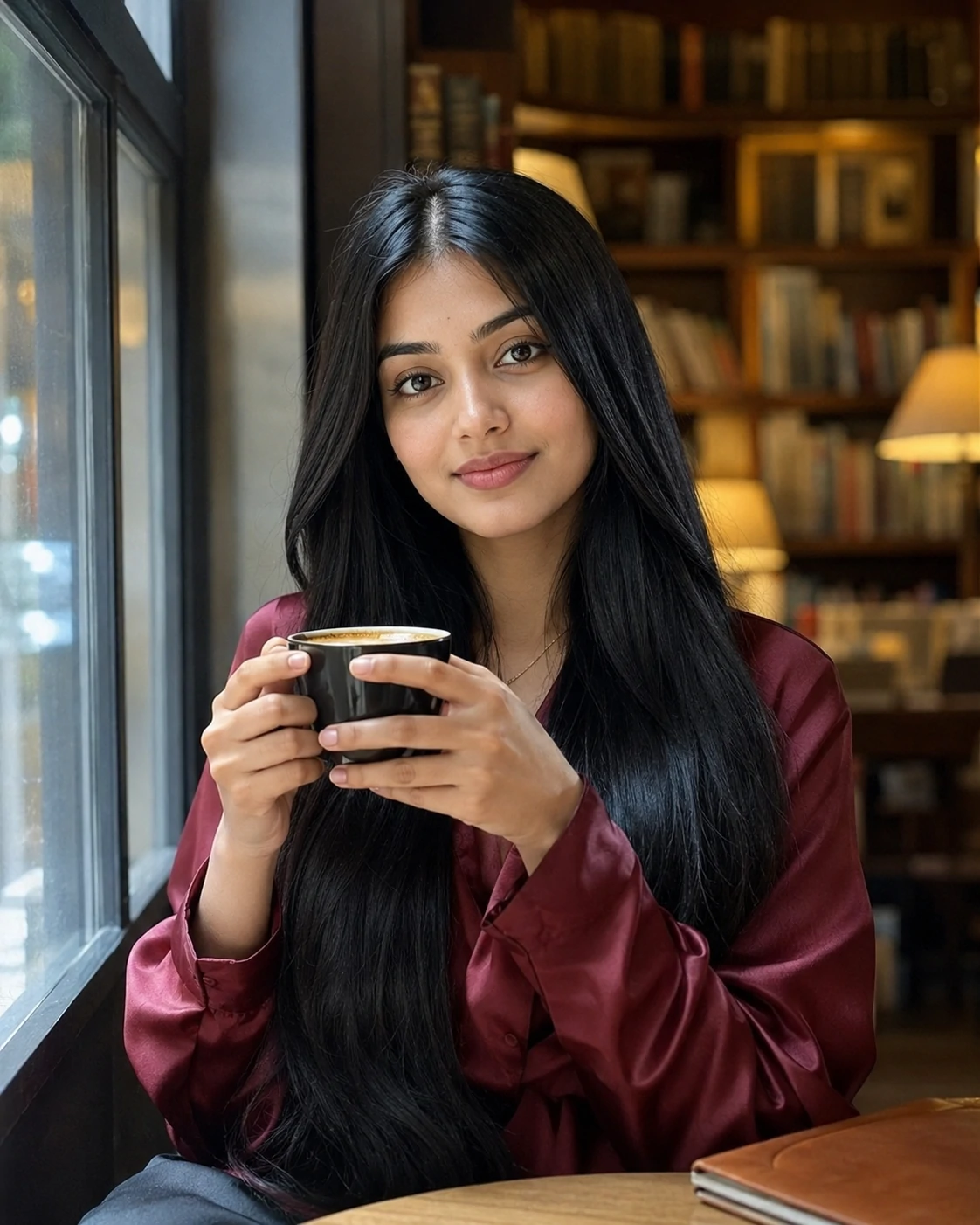 Black hair before and after color example