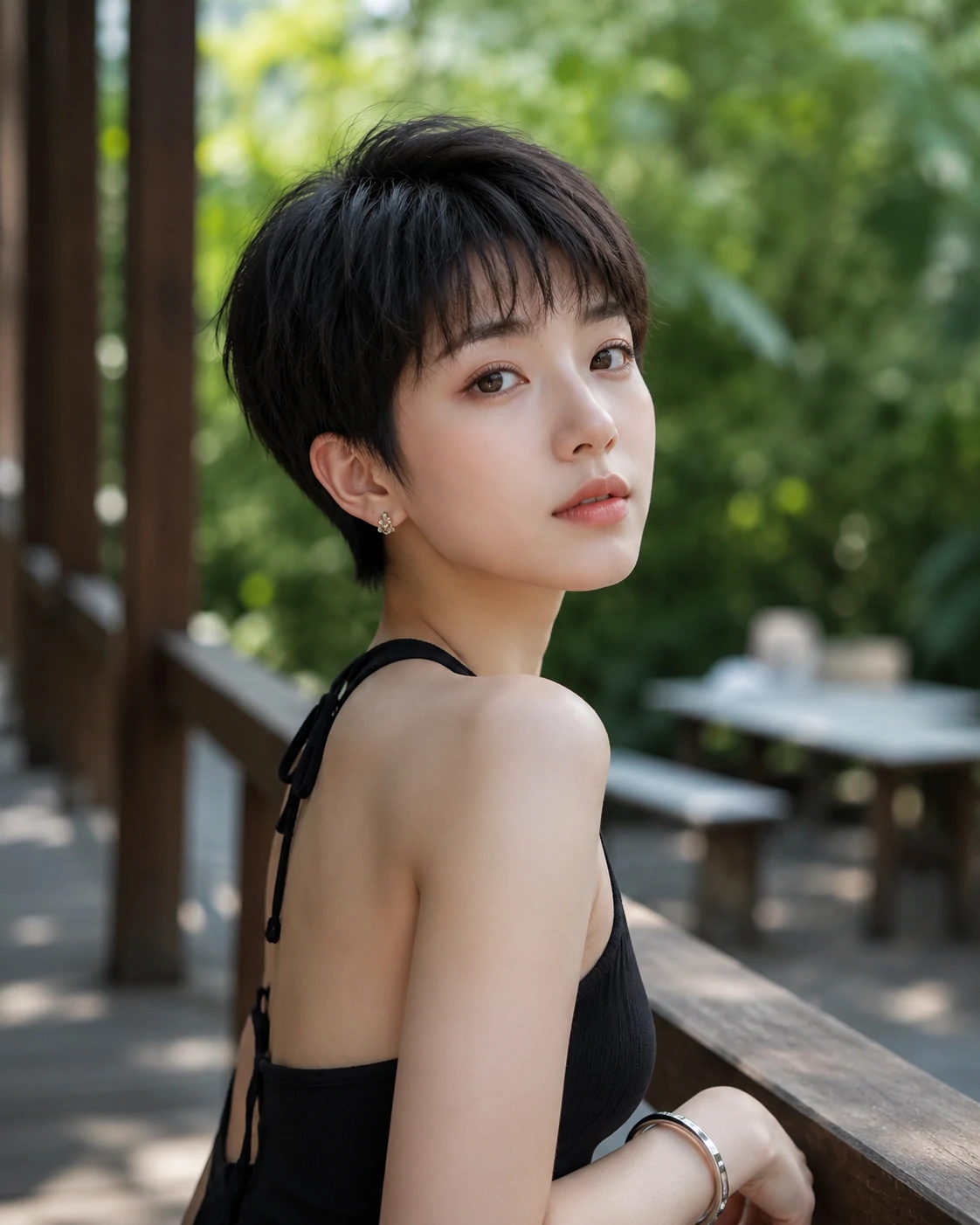 Pixie cut before and after hairstyle example
