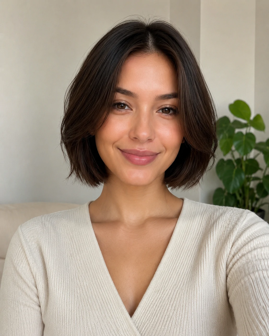 AI hairstyle changer short bob result