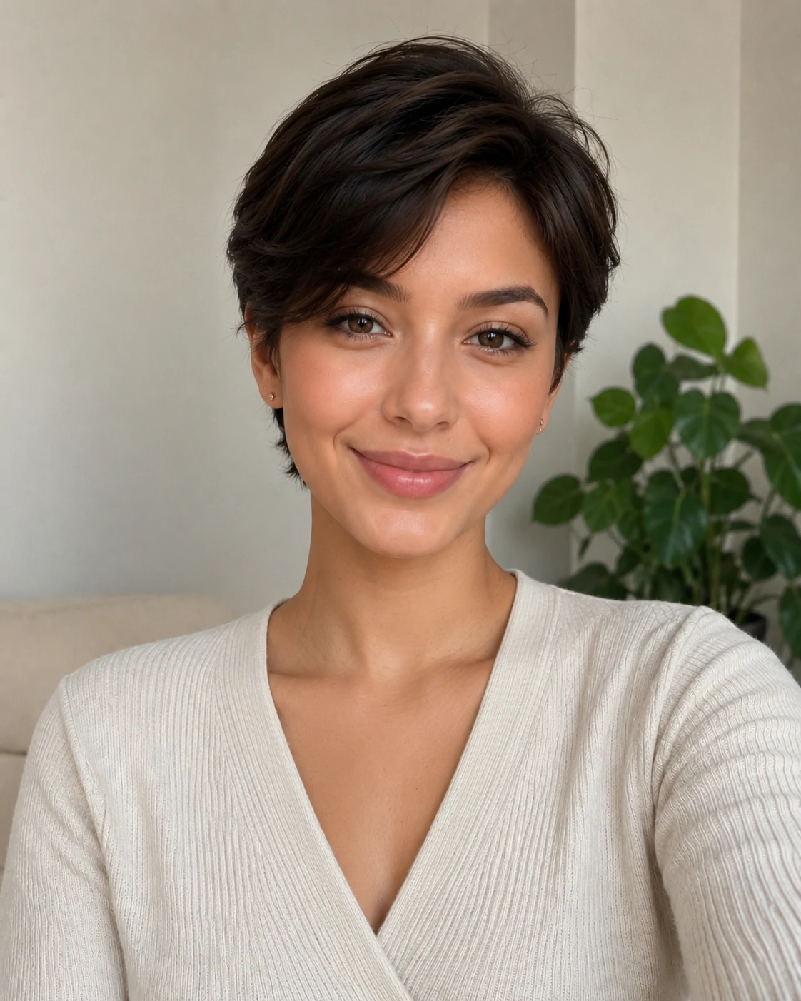 AI hairstyle changer long layers result