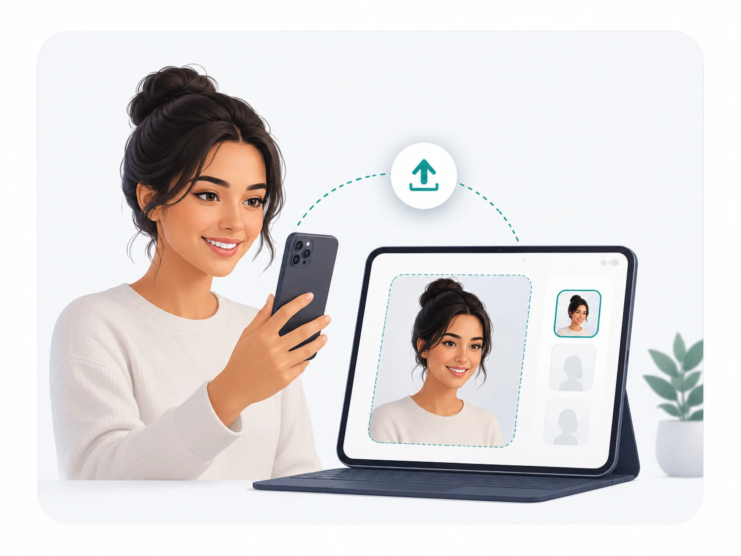 Uploading a portrait photo for hairstyle preview