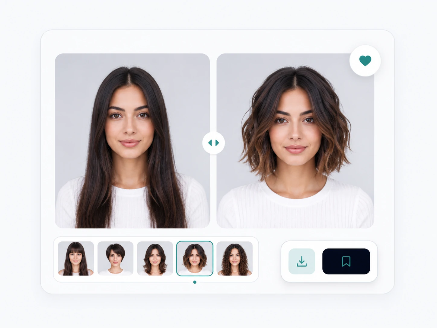 Comparing before and after hairstyle preview results